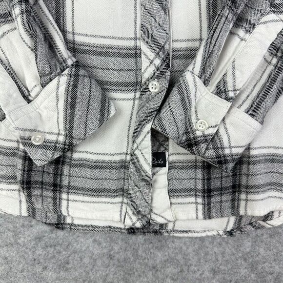 Rails Flannel Shirt Womens Small Black White Plaid Button Front Pocket Soft LS* - Picture 5 of 14
